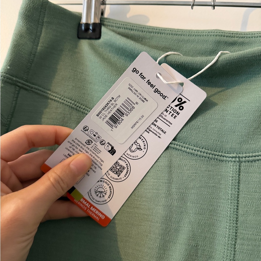NWT Smartwool Thermal Merino Classic Baselayer Bottom (Jade Heather | Mint | S) - Picture 2 of 7